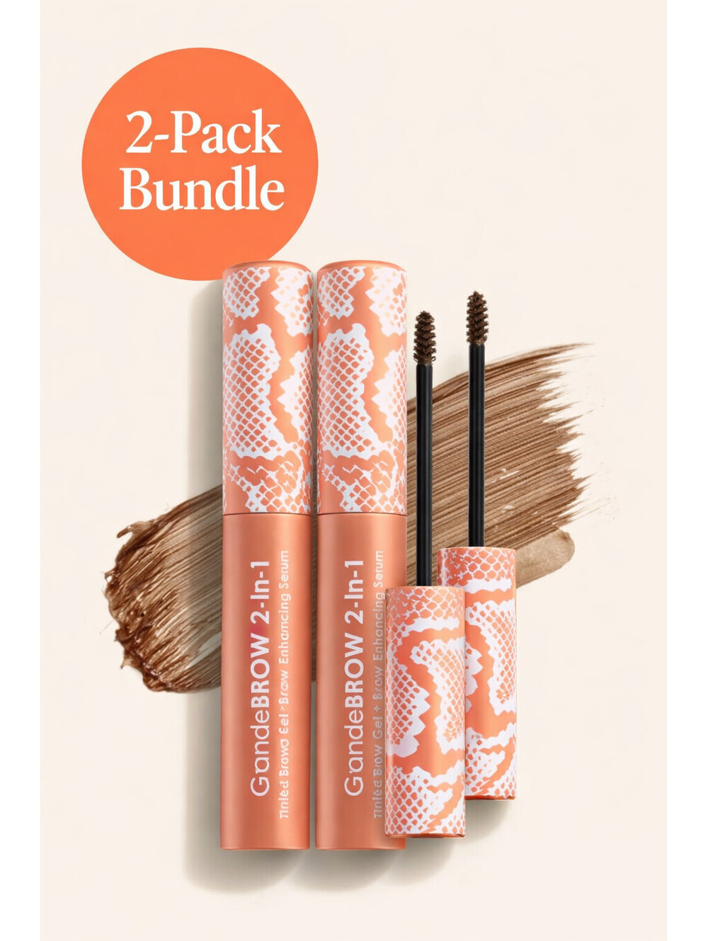 GrandeBROW 2-in-1 Tinted Brow Gel - Light Shade 2-Pack